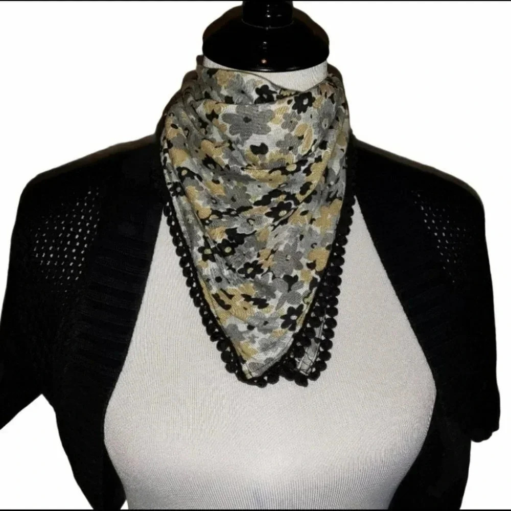 Echo black/white/grey/yellow floral‎ handkerchief